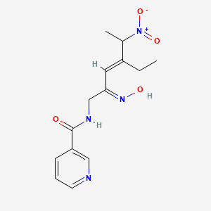 N-[(E,2E)-4-ethyl-2-hydroxyimino-5-nitrohex-3-enyl]pyridine-3-carboxamide