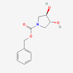 molecular formula C12H15NO4 B3244778 (3R,4R)-Benzyl 3,4-dihydroxypyrrolidine-1-carboxylate CAS No. 163439-83-6