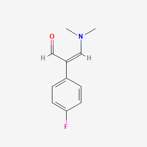 molecular formula C11H12FNO B3244794 Benzeneacetaldehyde, alpha-[(dimethylamino)methylene]-4-fluoro-, (alphaZ)- CAS No. 163563-22-2