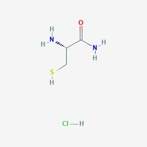 molecular formula C3H9ClN2OS B3244802 (2R)-2-amino-3-sulfanylpropanamide;hydrochloride CAS No. 16359-98-1