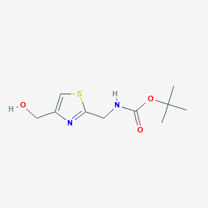 molecular formula C10H16N2O3S B3245082 tert-butyl N-{[4-(hydroxymethyl)-1,3-thiazol-2-yl]methyl}carbamate CAS No. 165667-51-6