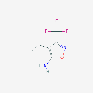 molecular formula C6H7F3N2O B3245223 4-Ethyl-3-(trifluoromethyl)-1,2-oxazol-5-amine CAS No. 166964-41-6