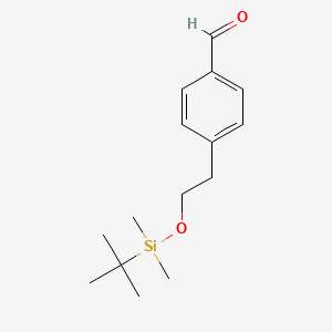 molecular formula C15H24O2Si B3245265 Benzaldehyde,4-[2-[[(1,1-dimethylethyl)dimethylsilyl]oxy]ethyl]- CAS No. 167264-41-7