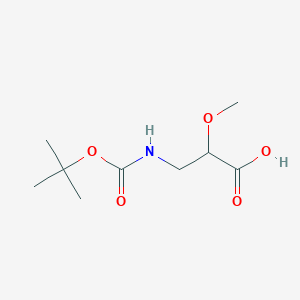 molecular formula C9H17NO5 B3245542 3-{[(Tert-butoxy)carbonyl]amino}-2-methoxypropanoic acid CAS No. 1696224-11-9
