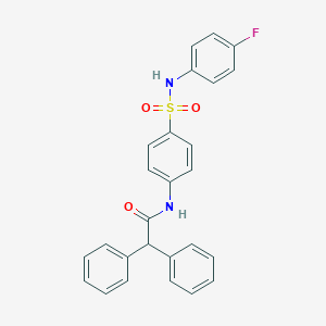 molecular formula C26H21FN2O3S B324638 N-{4-[(4-fluorophenyl)sulfamoyl]phenyl}-2,2-diphenylacetamide 