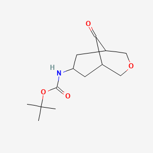 molecular formula C13H21NO4 B3246402 tert-Butyl (9-oxo-3-oxabicyclo[3.3.1]nonan-7-yl)carbamate CAS No. 1781343-19-8