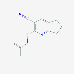 molecular formula C13H14N2S B324645 2-[(2-METHYLPROP-2-EN-1-YL)SULFANYL]-5H,6H,7H-CYCLOPENTA[B]PYRIDINE-3-CARBONITRILE 