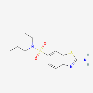 molecular formula C13H19N3O2S2 B3246611 6-Benzothiazolesulfonamide, 2-amino-N,N-dipropyl- CAS No. 17901-15-4