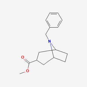 molecular formula C16H21NO2 B3246616 8-Azabicyclo[3.2.1]octane-3-carboxylic acid, 8-(phenylmethyl)-, methyl ester CAS No. 179022-42-5