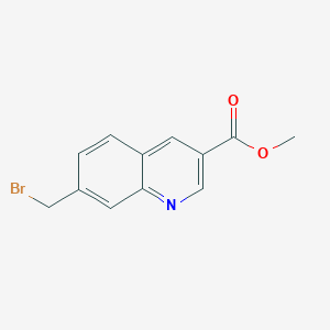 molecular formula C12H10BrNO2 B3246625 Methyl 7-(bromomethyl)quinoline-3-carboxylate CAS No. 179069-07-9