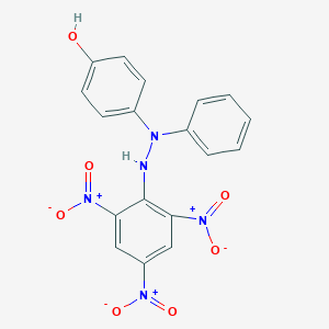 molecular formula C18H13N5O7 B3246654 4-[1-Phenyl-2-(2,4,6-trinitrophenyl)hydrazinyl]phenol CAS No. 179167-24-9