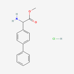 molecular formula C15H16ClNO2 B3246700 Methyl 2-amino-2-(4-phenylphenyl)acetate hydrochloride CAS No. 179811-50-8