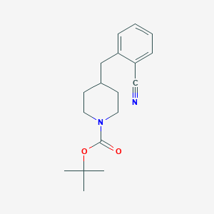 molecular formula C18H24N2O2 B3246809 1-Piperidinecarboxylic acid, 4-[(2-cyanophenyl)methyl]-, 1,1-dimethylethyl ester CAS No. 1800302-51-5
