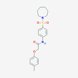molecular formula C21H26N2O4S B324688 N-[4-(1-azepanylsulfonyl)phenyl]-2-(4-methylphenoxy)acetamide 