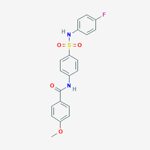 molecular formula C20H17FN2O4S B324692 N-{4-[(4-fluorophenyl)sulfamoyl]phenyl}-4-methoxybenzamide 