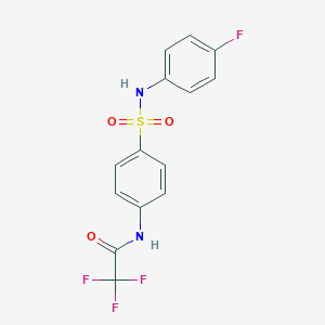 molecular formula C14H10F4N2O3S B324699 2,2,2-trifluoro-N-{4-[(4-fluorophenyl)sulfamoyl]phenyl}acetamide 