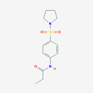 molecular formula C13H18N2O3S B324735 N-[4-(PYRROLIDINE-1-SULFONYL)PHENYL]PROPANAMIDE 