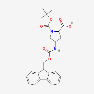 4-(9H-fluoren-9-ylmethoxycarbonylamino)-1-[(2-methylpropan-2-yl)oxycarbonyl]pyrrolidine-2-carboxylic acid