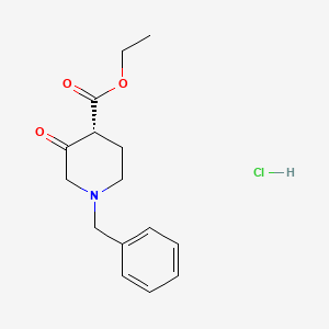 molecular formula C15H20ClNO3 B3247641 ethyl (4R)-1-benzyl-3-oxopiperidine-4-carboxylate hydrochloride CAS No. 1823182-46-2