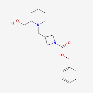 1-Azetidinecarboxylic acid, 3-[[2-(hydroxymethyl)-1-piperidinyl]methyl]-, phenylmethyl ester