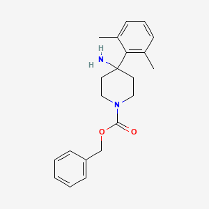 1-Piperidinecarboxylic acid, 4-amino-4-(2,6-dimethylphenyl)-, phenylmethyl ester