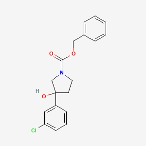 1-Pyrrolidinecarboxylic acid, 3-(3-chlorophenyl)-3-hydroxy-, phenylmethyl ester
