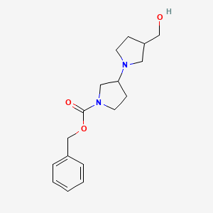 molecular formula C17H24N2O3 B3247817 [1,3'-Bipyrrolidine]-1'-carboxylic acid, 3-(hydroxymethyl)-, phenylmethyl ester CAS No. 1823977-95-2