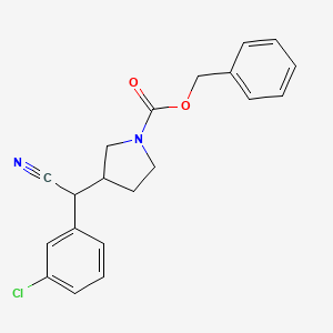 1-Pyrrolidinecarboxylic acid, 3-[(3-chlorophenyl)cyanomethyl]-, phenylmethyl ester