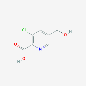 molecular formula C7H6ClNO3 B3247919 3-Chloro-5-(hydroxymethyl)picolinic acid CAS No. 1824270-97-4