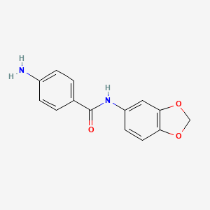 molecular formula C14H12N2O3 B3248070 4-Amino-N-(1,3-dioxaindan-5-YL)benzamide CAS No. 1831221-88-5