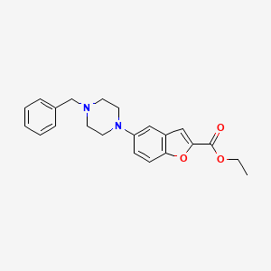 molecular formula C22H24N2O3 B3248083 Ethyl 5-(4-benzyl-1-piperazinyl)benzofuran-2-carboxylate CAS No. 183288-45-1