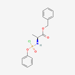 molecular formula C16H17ClNO4P B3248092 (2S)-Benzyl 2-((chloro(phenoxy)phosphoryl)amino)propanoate CAS No. 183370-70-9