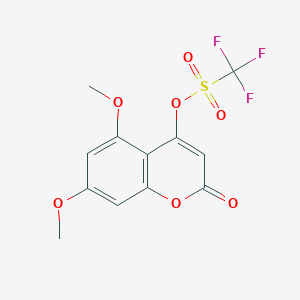 molecular formula C12H9F3O7S B3248282 5,7-Dimethoxy-2-oxo-2h-chromen-4-yl trifluoromethanesulfonate CAS No. 185418-17-1