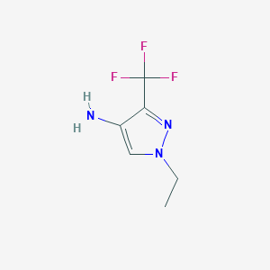 molecular formula C6H8F3N3 B3248676 1-Ethyl-3-(trifluoromethyl)-1H-pyrazol-4-amine CAS No. 188689-64-7