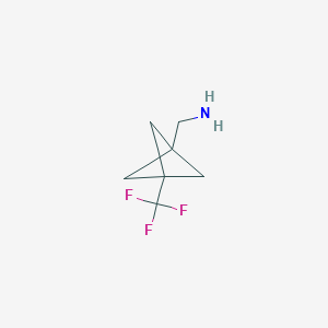 molecular formula C7H10F3N B3248678 [3-(Trifluoromethyl)-1-bicyclo[1.1.1]pentanyl]methanamine CAS No. 1886967-48-1