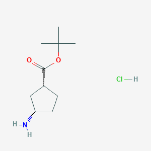 molecular formula C10H20ClNO2 B3248985 Rac-tert-butyl (1R,3S)-3-aminocyclopentane-1-carboxylate hydrochloride CAS No. 1909294-40-1