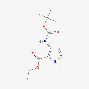molecular formula C13H20N2O4 B3249018 ethyl 3-{[(tert-butoxy)carbonyl]amino}-1-methyl-1H-pyrrole-2-carboxylate CAS No. 1909311-77-8