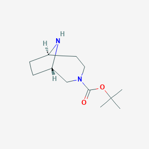 molecular formula C12H22N2O2 B3249290 tert-Butyl rac-(1S,6R)-3,9-diazabicyclo[4.2.1]nonane-3-carboxylate CAS No. 1932112-98-5
