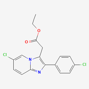 Ethyl 2-(6-chloro-2-(4-chlorophenyl)imidazo[1,2-a]pyridin-3-yl)acetate