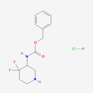 molecular formula C13H17ClF2N2O2 B3249554 Benzyl (4,4-difluoropiperidin-3-yl)carbamate hydrochloride CAS No. 1951441-71-6