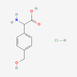 molecular formula C9H12ClNO3 B3249615 2-Amino-2-[4-(hydroxymethyl)phenyl]acetic acid hydrochloride CAS No. 1955493-26-1