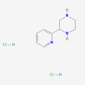 molecular formula C9H15Cl2N3 B3249852 2-Pyridin-2-yl-piperazine dihydrochloride CAS No. 1984062-44-3