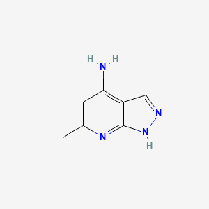 molecular formula C7H8N4 B3249887 6-methyl-1H-pyrazolo[3,4-b]pyridin-4-amine CAS No. 19867-76-6