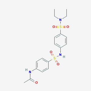 molecular formula C18H23N3O5S2 B324989 N-[4-({4-[(diethylamino)sulfonyl]anilino}sulfonyl)phenyl]acetamide 