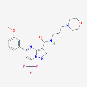 molecular formula C22H24F3N5O3 B325008 5-(3-METHOXYPHENYL)-N~3~-(3-MORPHOLINOPROPYL)-7-(TRIFLUOROMETHYL)PYRAZOLO[1,5-A]PYRIMIDINE-3-CARBOXAMIDE 