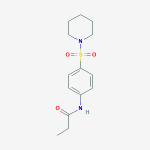 molecular formula C14H20N2O3S B325034 N-[4-(piperidin-1-ylsulfonyl)phenyl]propanamide 