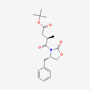molecular formula C19H25NO5 B3250368 tert-Butyl (R)-4-((S)-4-benzyl-2-oxooxazolidin-3-yl)-3-methyl-4-oxobutanoate CAS No. 202874-73-5