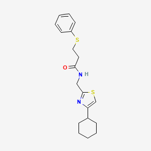 N-((4-cyclohexylthiazol-2-yl)methyl)-3-(phenylthio)propanamide