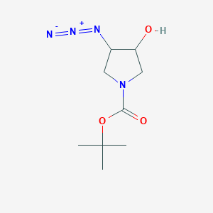 molecular formula C9H16N4O3 B3250477 Tert-butyl 3-azido-4-hydroxypyrrolidine-1-carboxylate CAS No. 203434-45-1