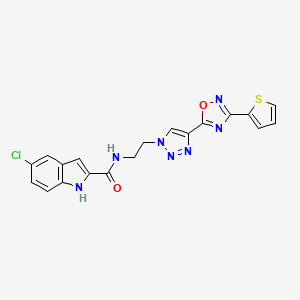 5-chloro-N-(2-(4-(3-(thiophen-2-yl)-1,2,4-oxadiazol-5-yl)-1H-1,2,3-triazol-1-yl)ethyl)-1H-indole-2-carboxamide